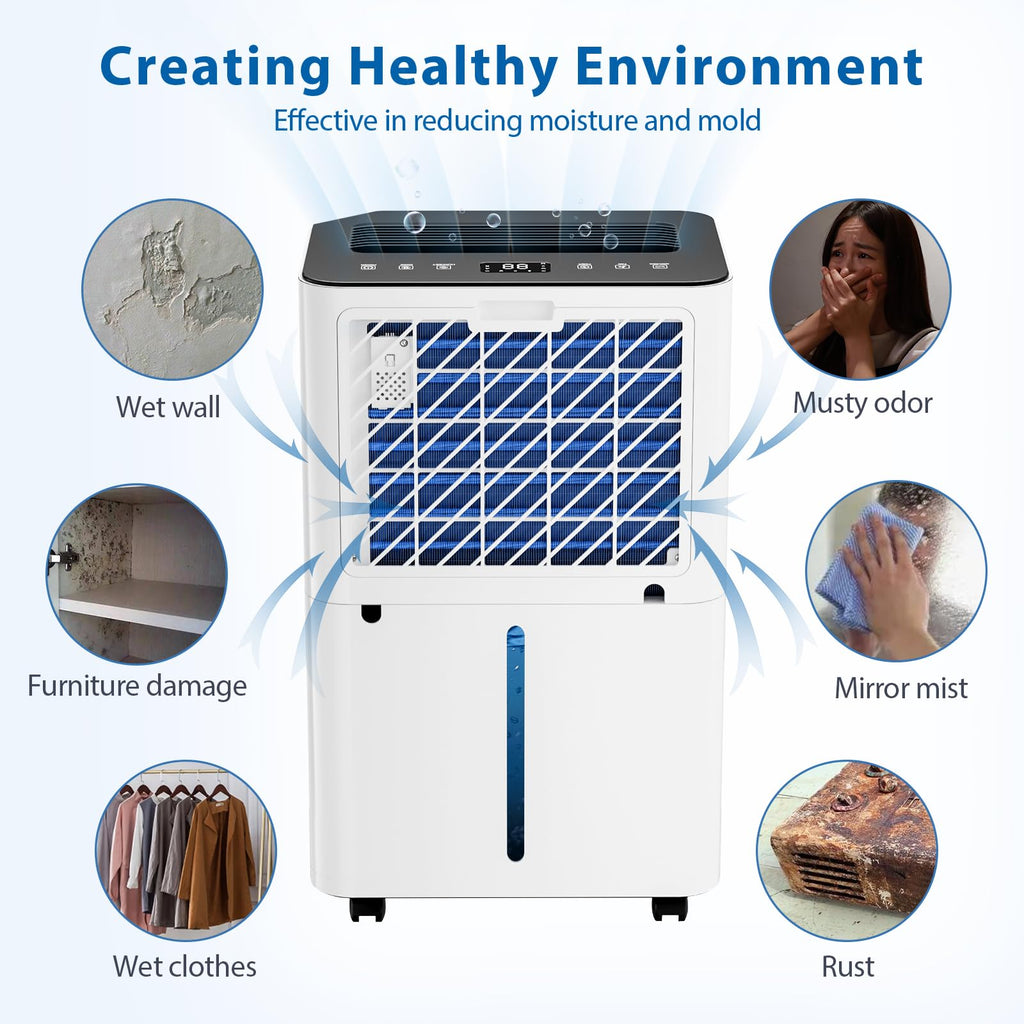 4,500 Sq. Ft. 50 Pint Dehumidifier with Auto or Manual Drainage Y67604