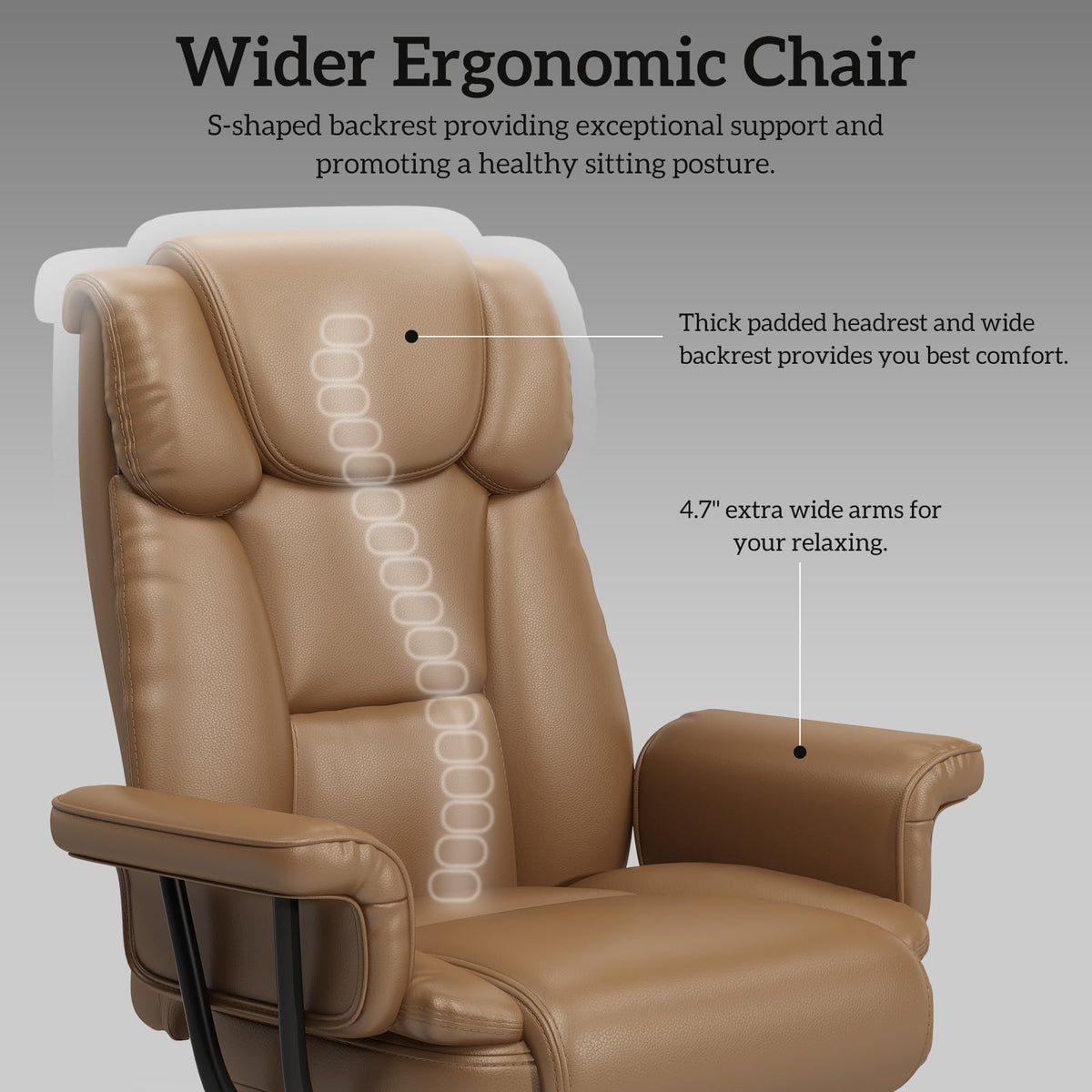 Brown Reclining Office Chair with Footrest A261390
