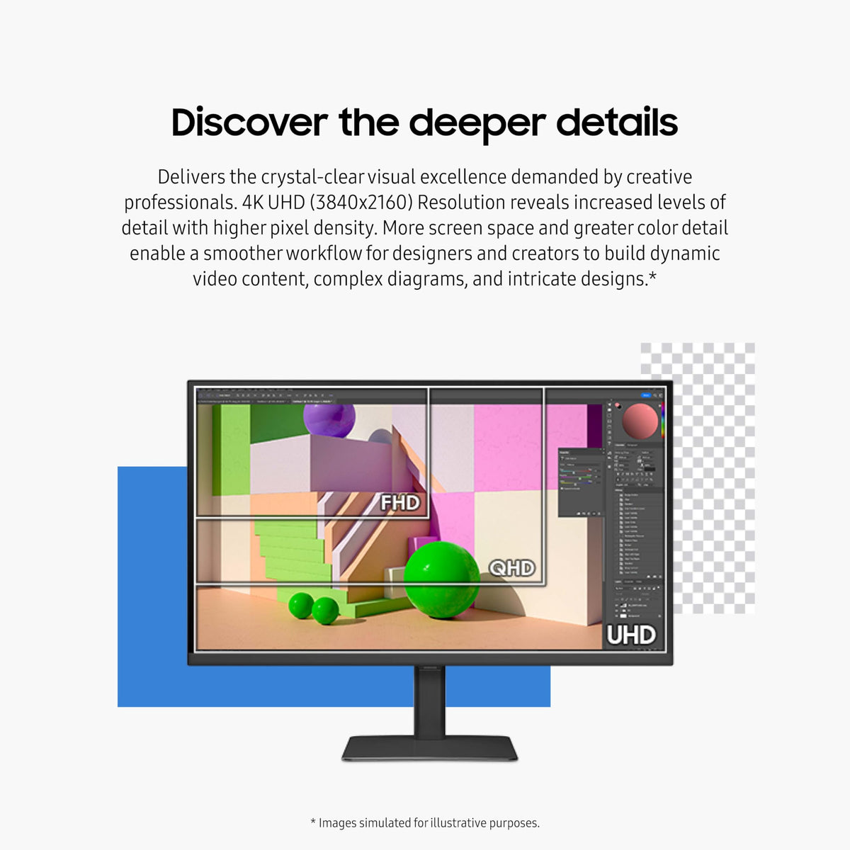 32" 4K UHD Computer Monitor with HDMI DisplayPort USB-A R9478