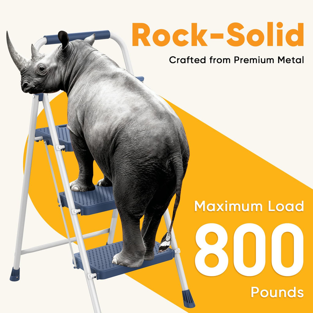 3 Step Folding Step Stool with Safety Lock B451