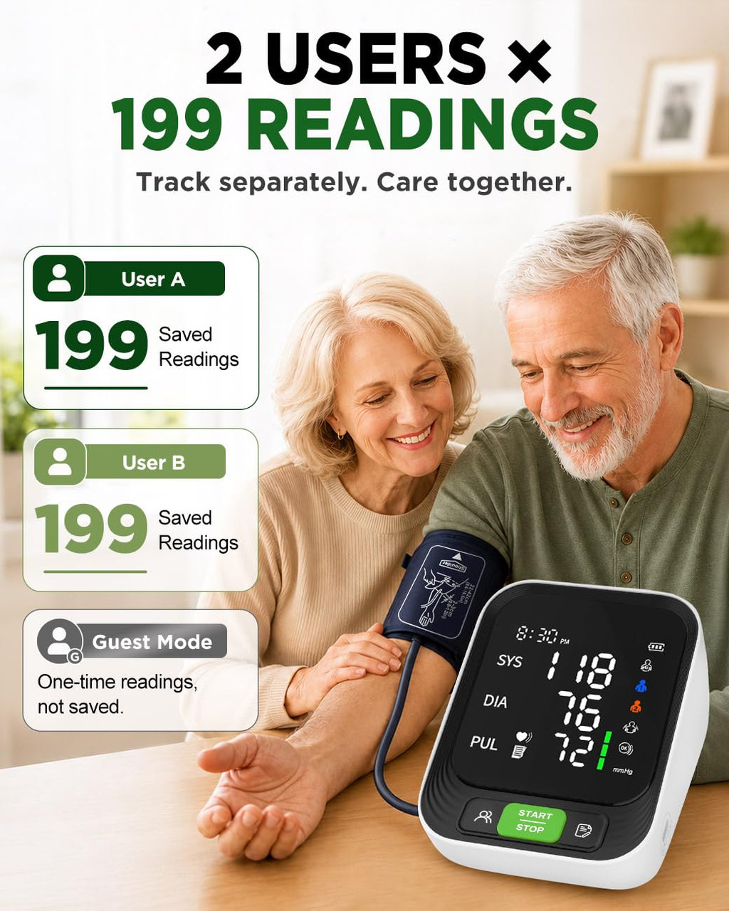 Upper Arm Blood Pressure Monitor with Large Cuff G8309