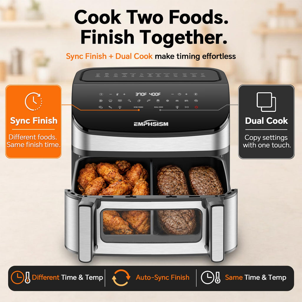 12QT Dual Zone Air Fryer with Viewing Window H865