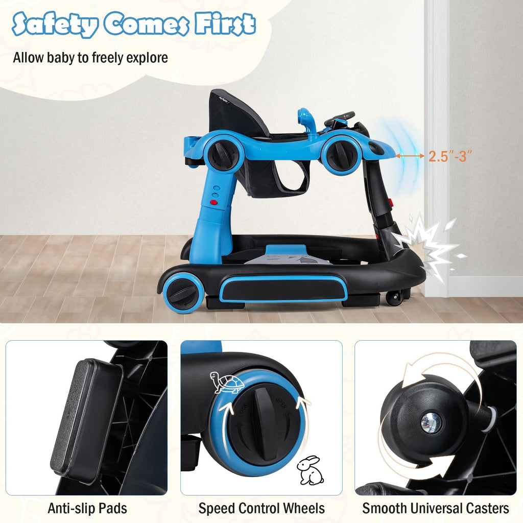 Foldable Baby Walker with Canopy and Wheels H737