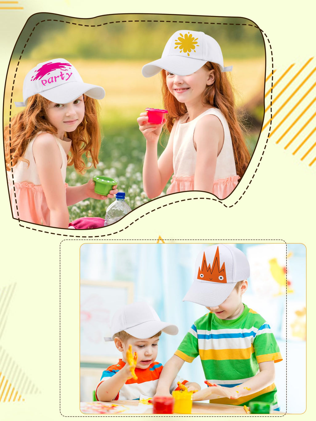 30 Pcs White Cotton Kids Baseball Cap N13964