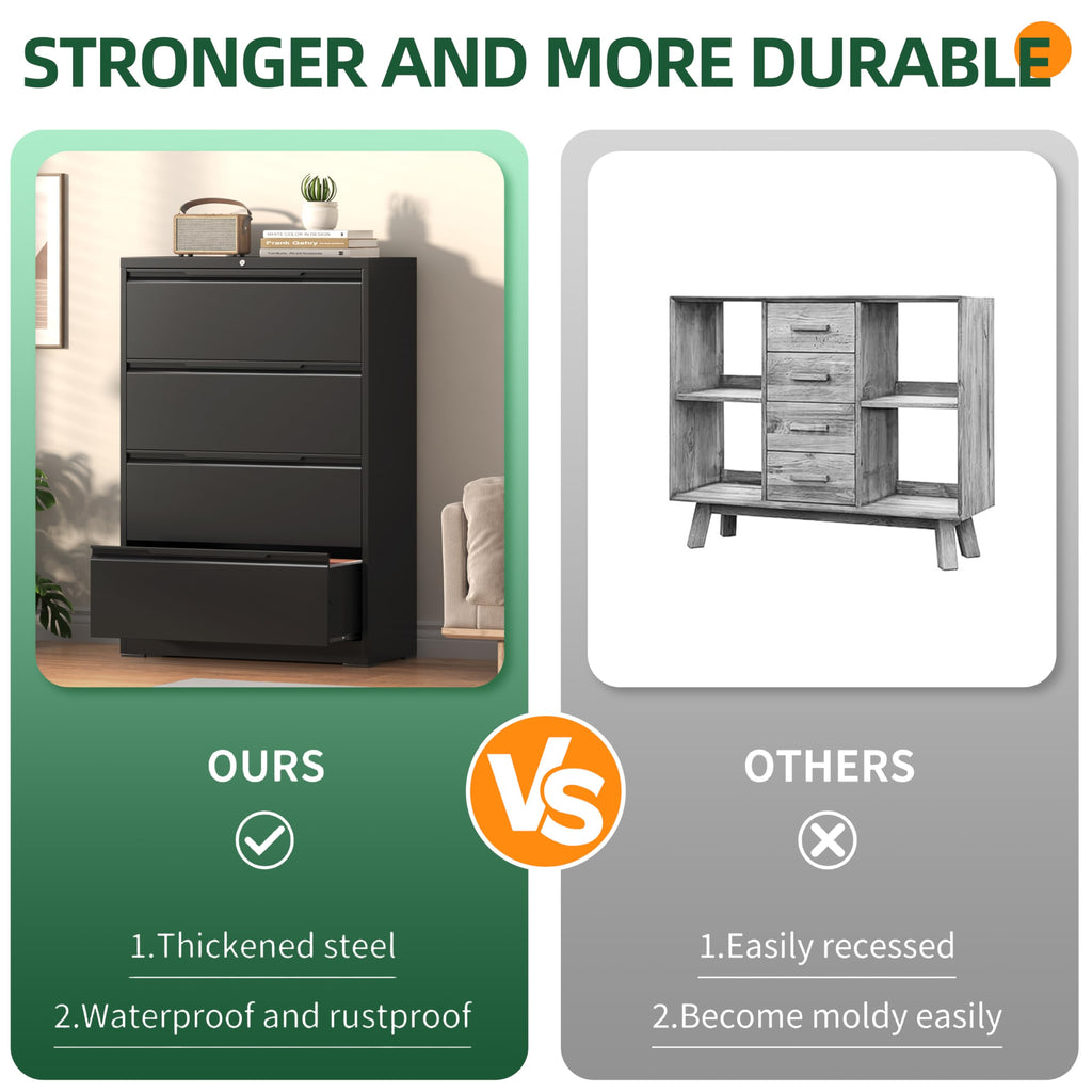 4 Drawer Metal File Cabinet with Lock L882