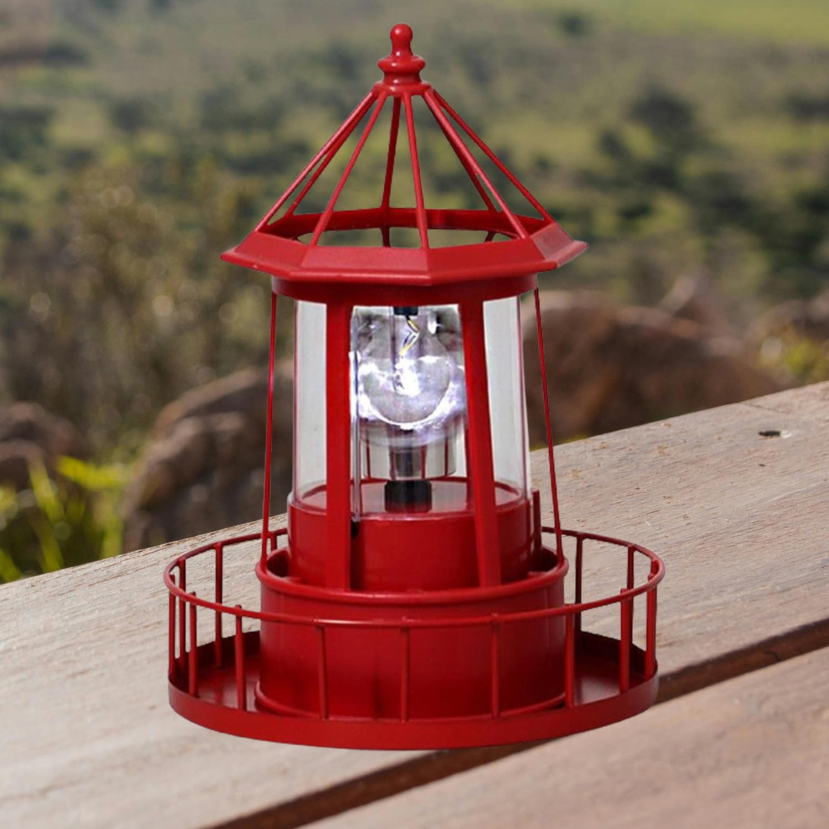 Waterproof Rotating Solar Lighthouse Statue B757