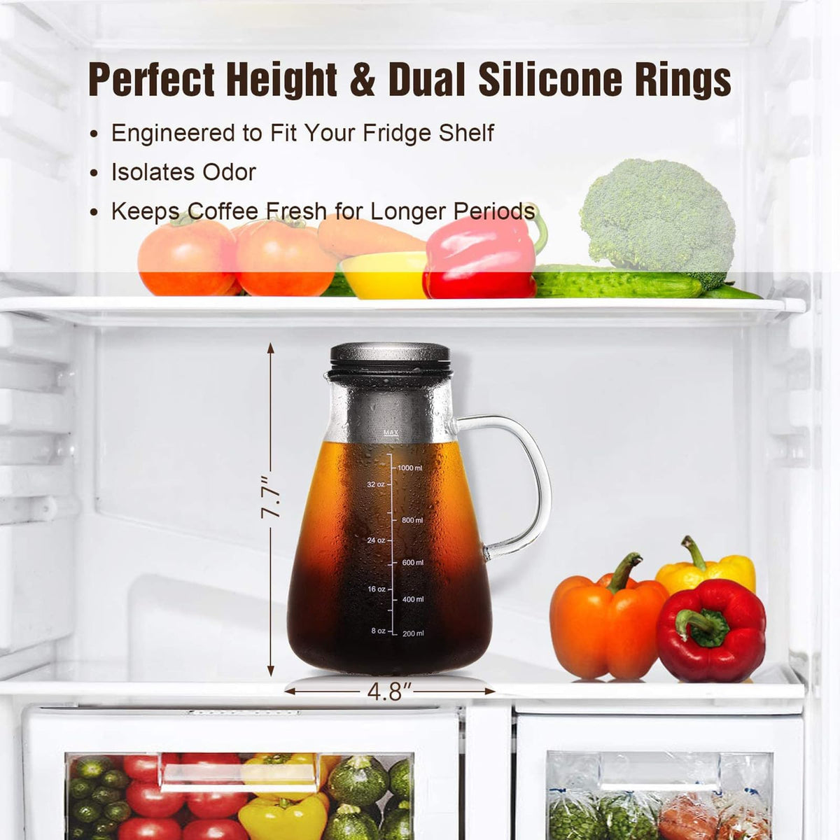 34oz Cold Brew Iced Coffee Maker with Stainless Steel Filter K5022