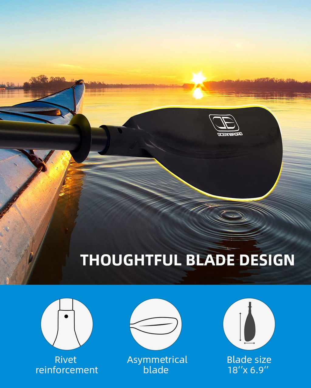 Adjustable Kayak Paddle with Paddle Leash L54545