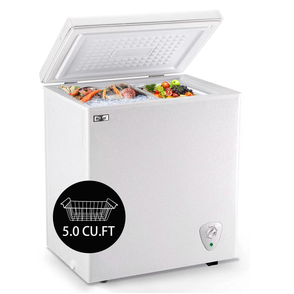 5.0 Cu.Ft White Chest Freezer with Removable Basket D4618