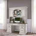 Antique White Credenza Desk & Hutch M48846