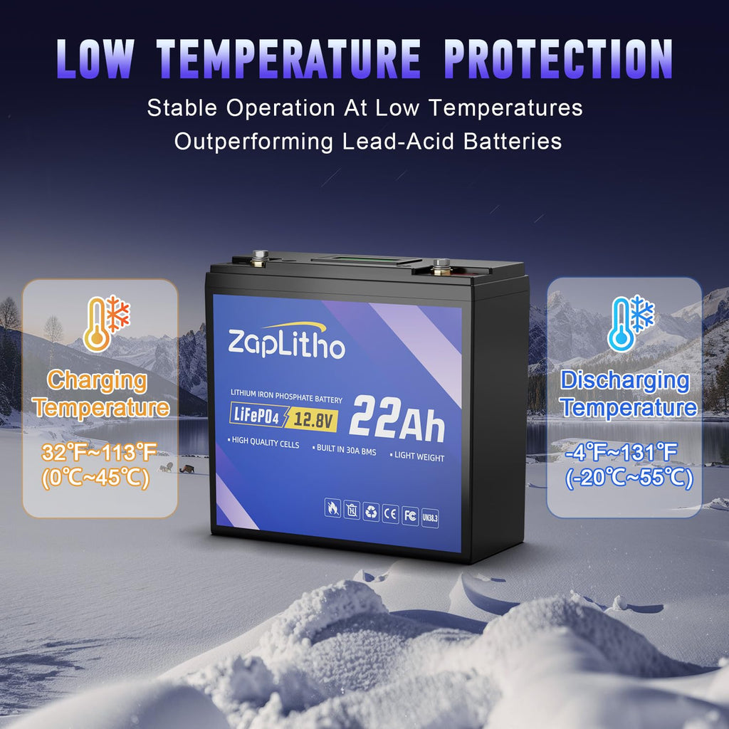 12V 22Ah LiFePO4 Lithium Battery F9300