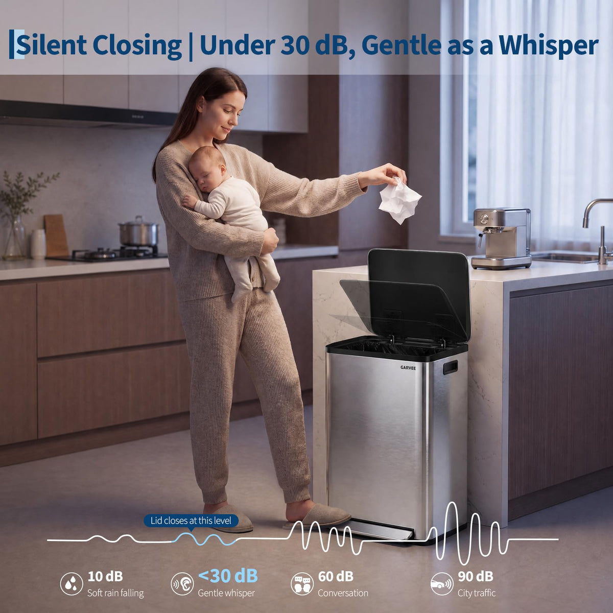 13 Gallon Stainless Steel Step-on Trash Can R639