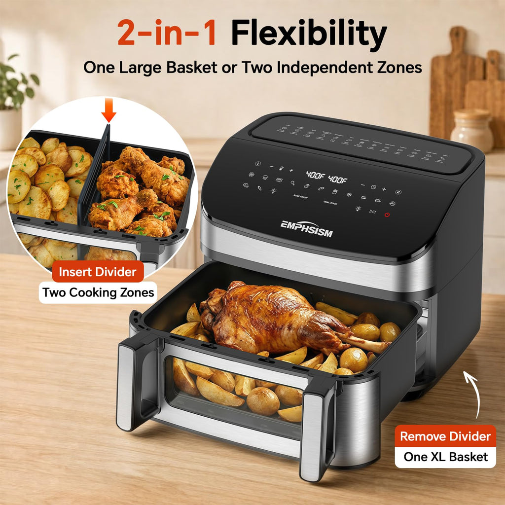 12QT Dual Zone Air Fryer with Viewing Window H865