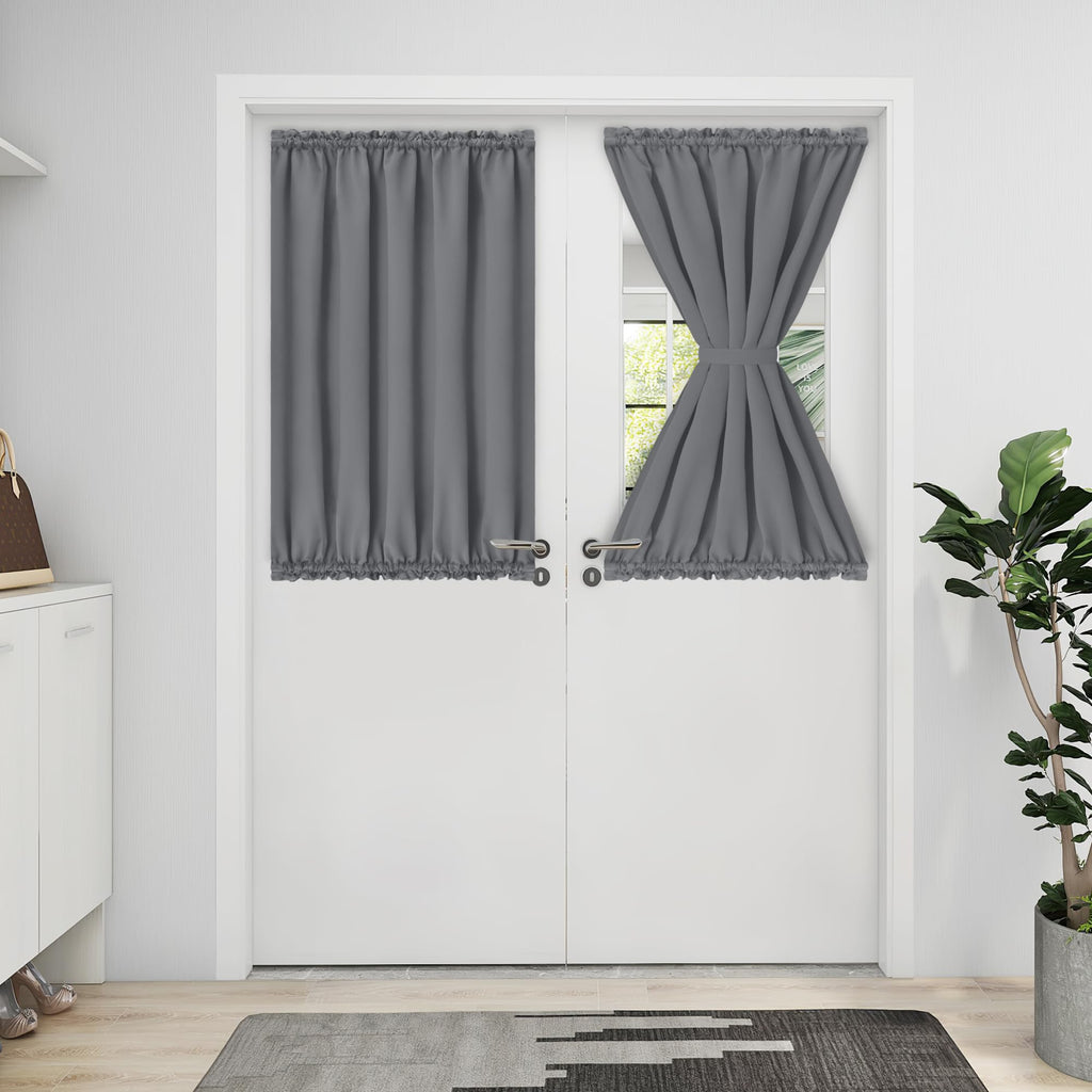 Blackout Door Curtains 1 Panel Gray Z9455
