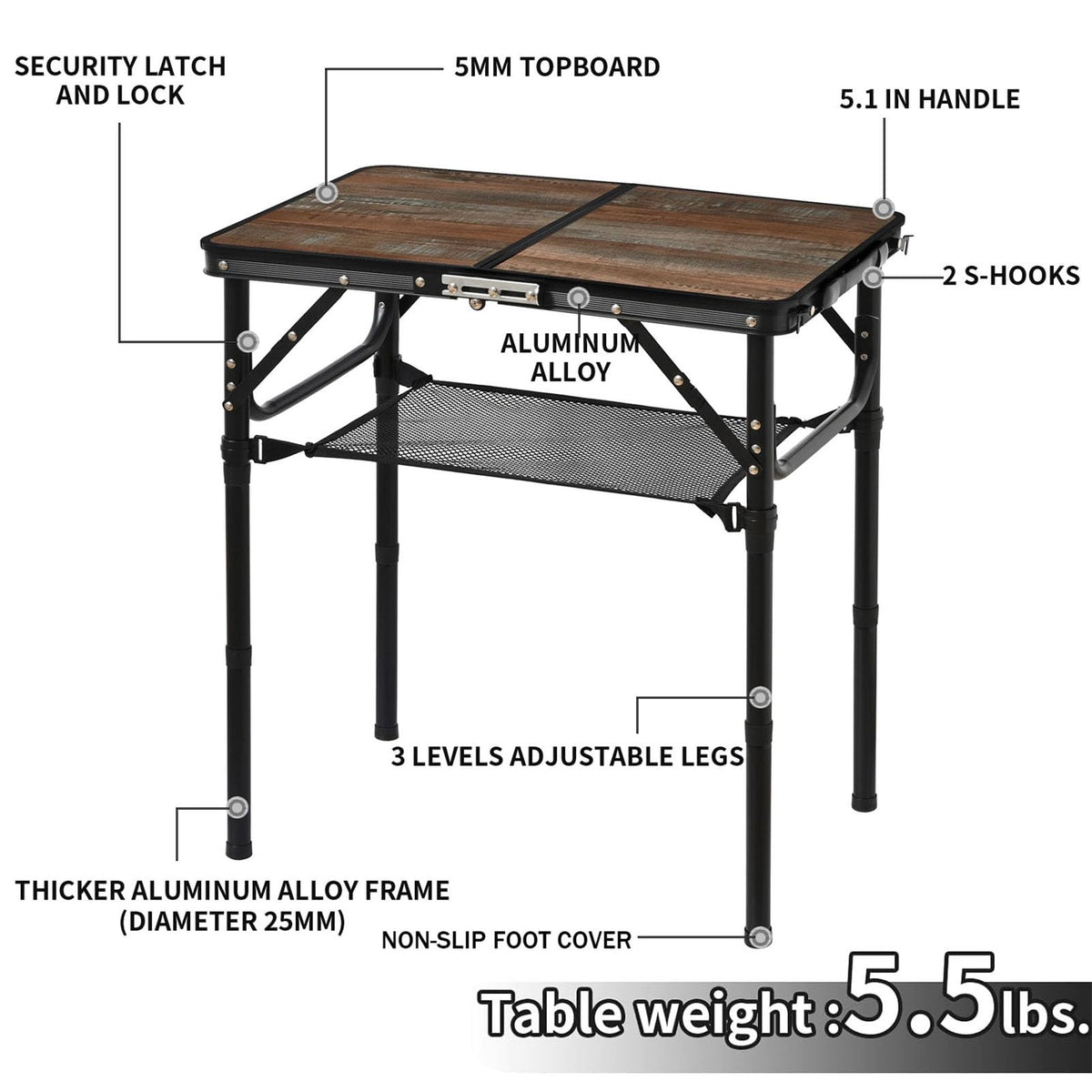 Folding Picnic Table 2ft Portable Camping Table P2884