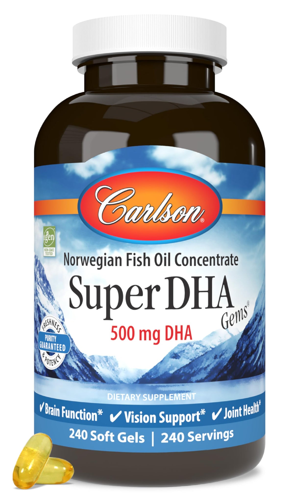 DHA Supplements 500 mg 240 Softgels A86990