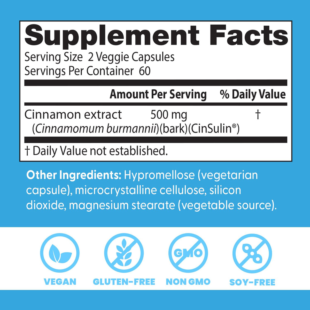 Cinnamon Bark Extract Capsules, 120 Veg Caps S869