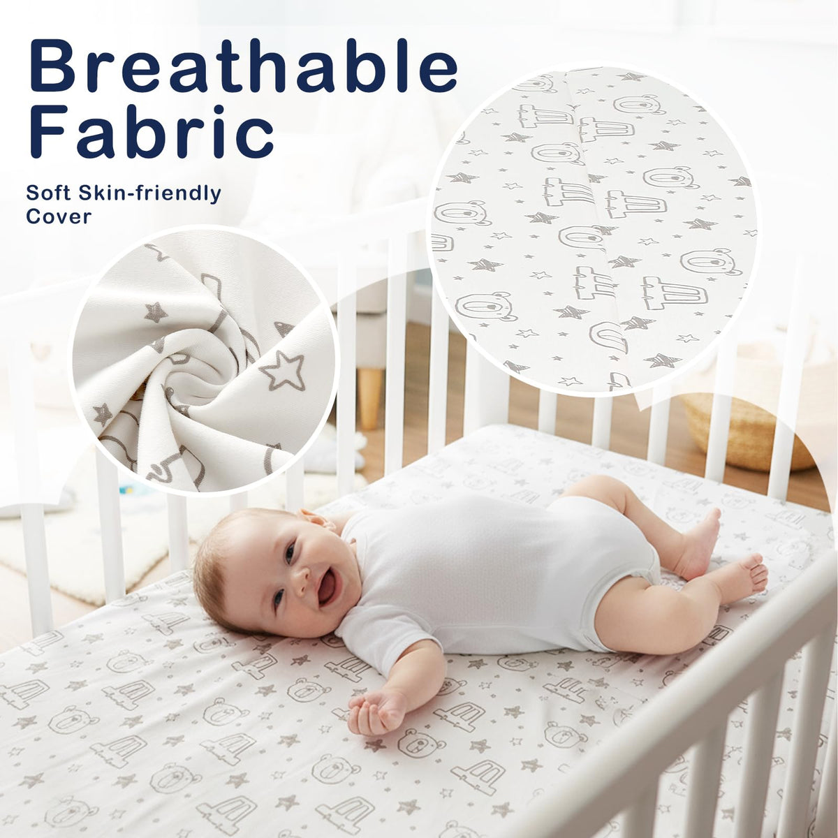 Trifold Pack and Play Mattress 38'' x 26'' x 3'' Memory Foam with Carry Bag H952