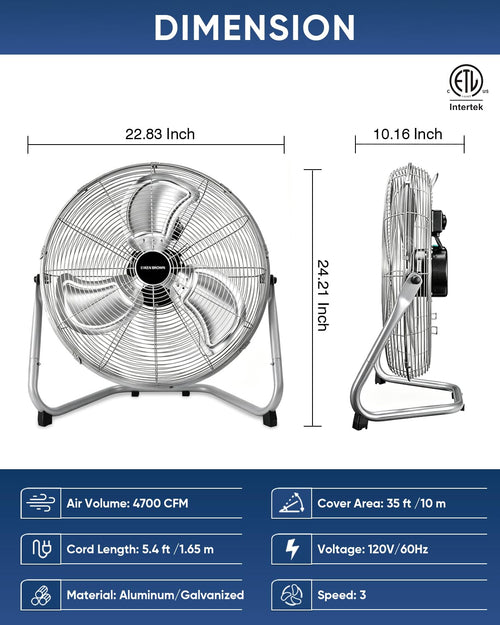 20 Inch 3 Speed Metal Industrial Fan Z61469