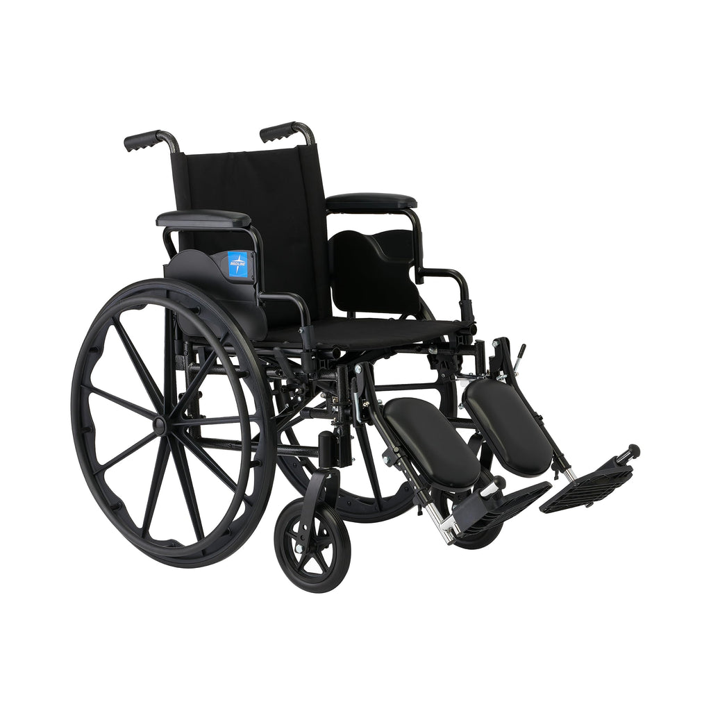Lightweight Wheelchair with Swing-Back Desk-Length Arms and Elevating Leg Rests O994