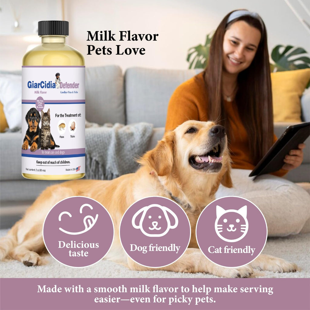Flea & Tick Support for Cats & Dogs Oral Suspension Milk Flavor 60ml U571998