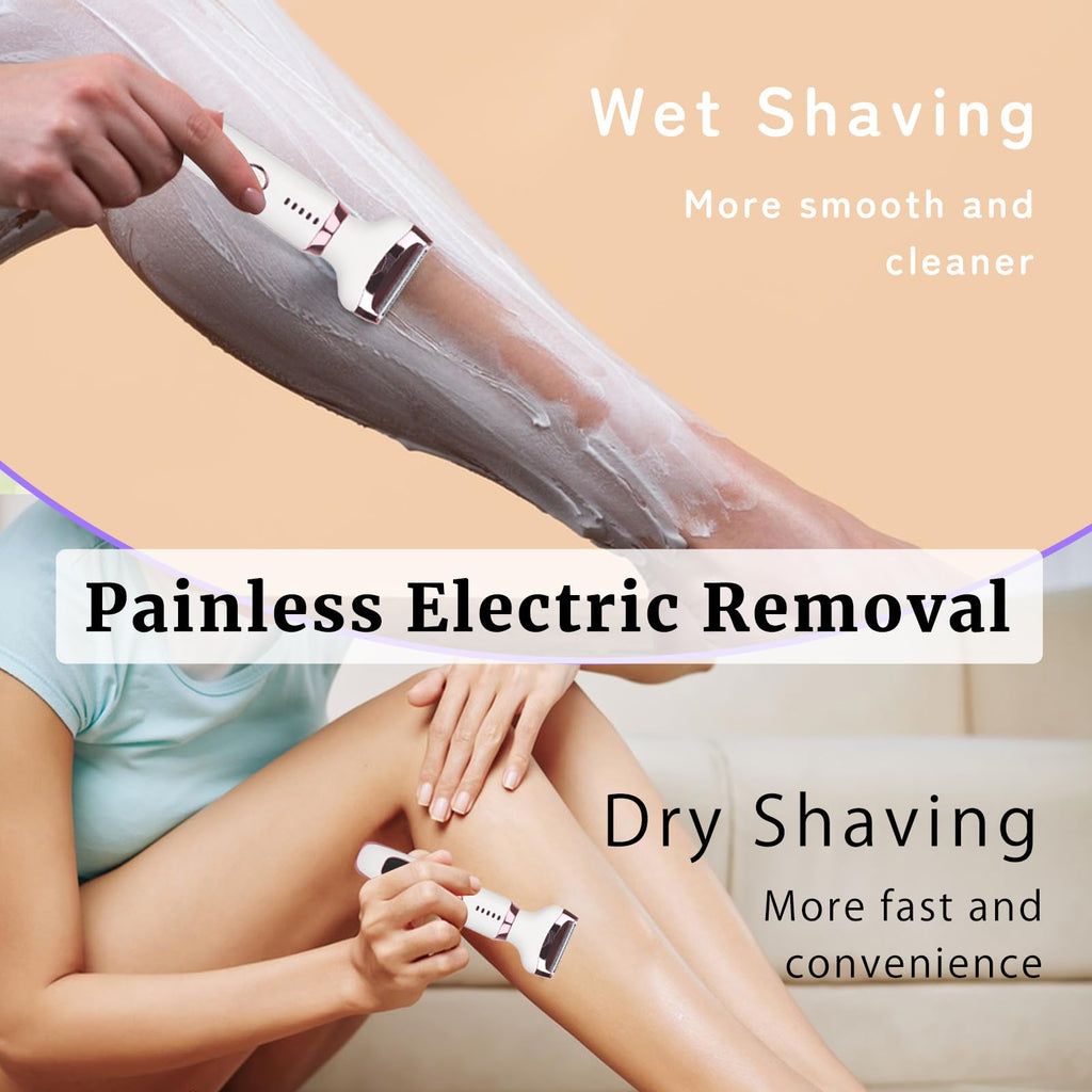 Pink White Rechargeable 4 in 1 Wet & Dry Electric Razor J7053
