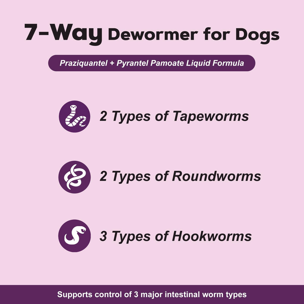 Dog Dewormer Liquid Formula with Praziquantel & Pyrantel Pamoate, 3.38 fl oz R80461