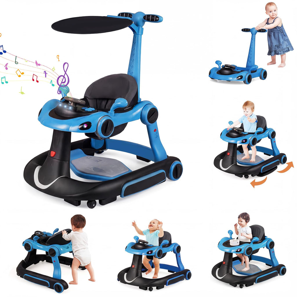 Foldable Baby Walker with Canopy and Wheels H737