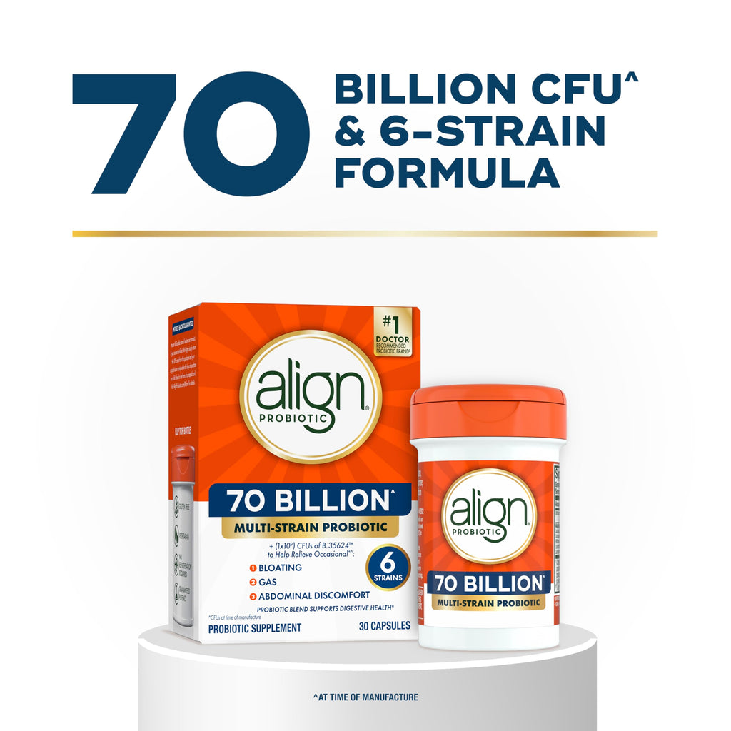 70 Billion CFU 6 Strain Blend Probiotic 30 Capsules D30950