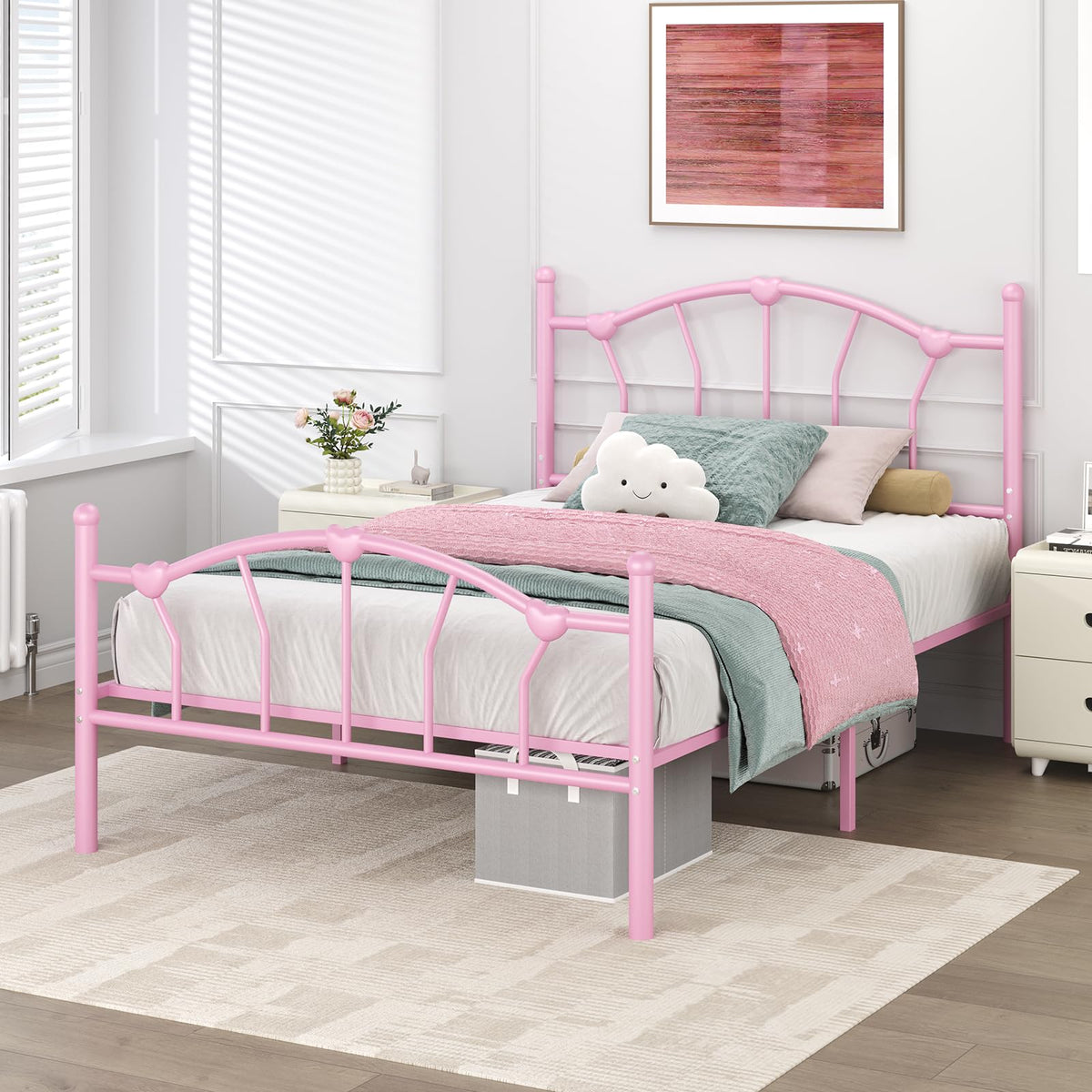 Twin Metal Platform Bed A2785