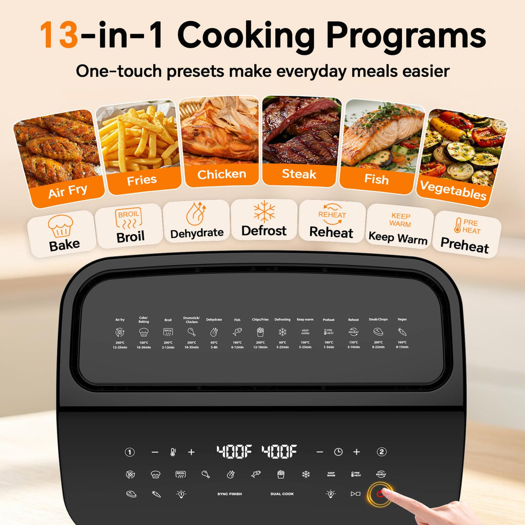 12QT Dual Zone Air Fryer with Viewing Window H865