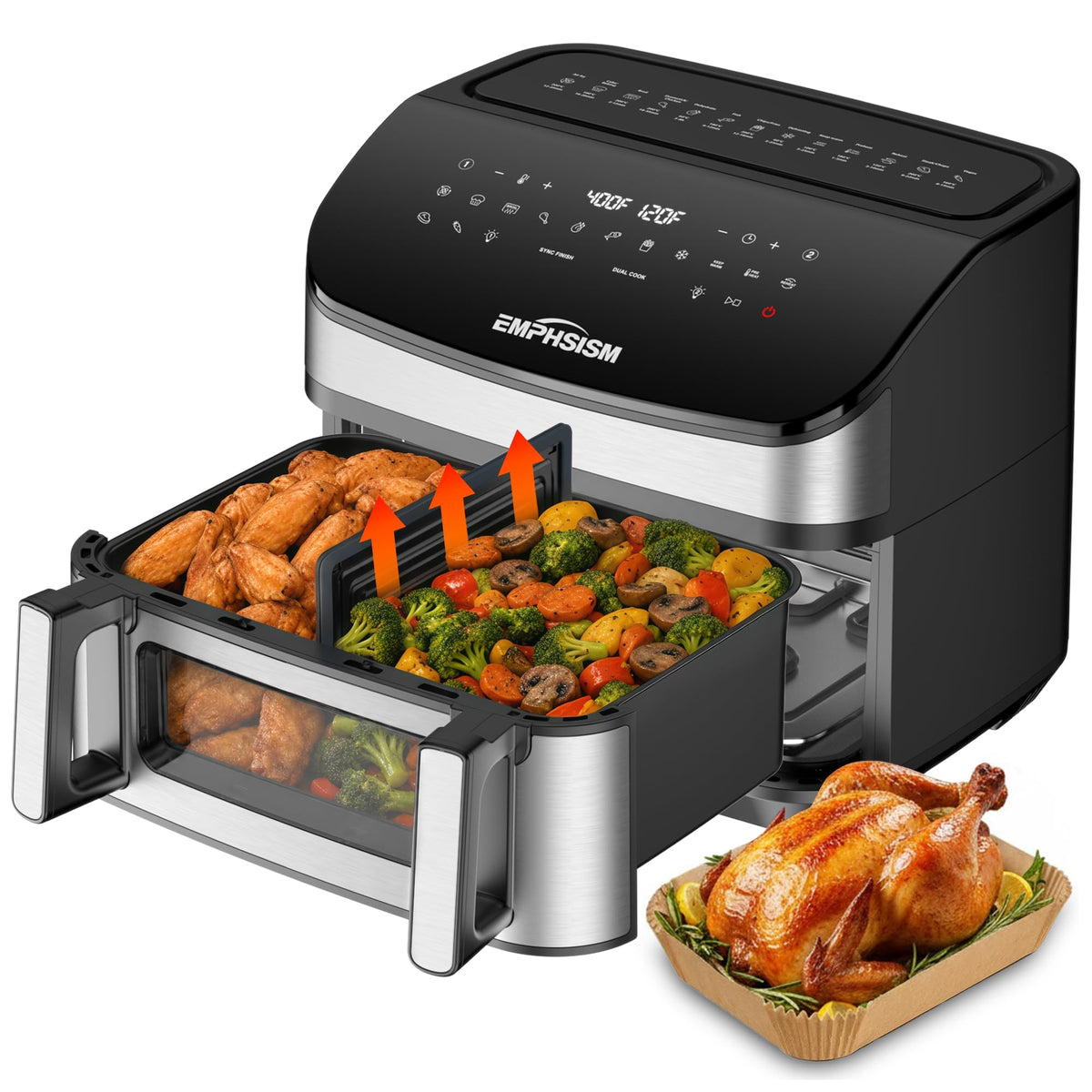 12QT Dual Zone Air Fryer with Viewing Window H865