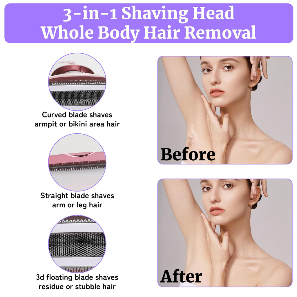 Pink White Rechargeable 4 in 1 Wet & Dry Electric Razor J7053