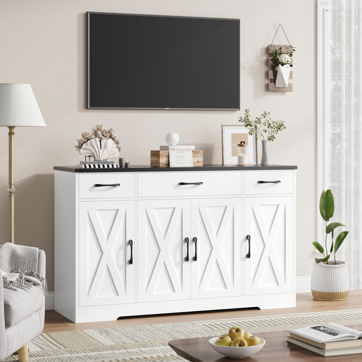 White Kitchen Buffet Sideboard Storage Cabinet Q9000