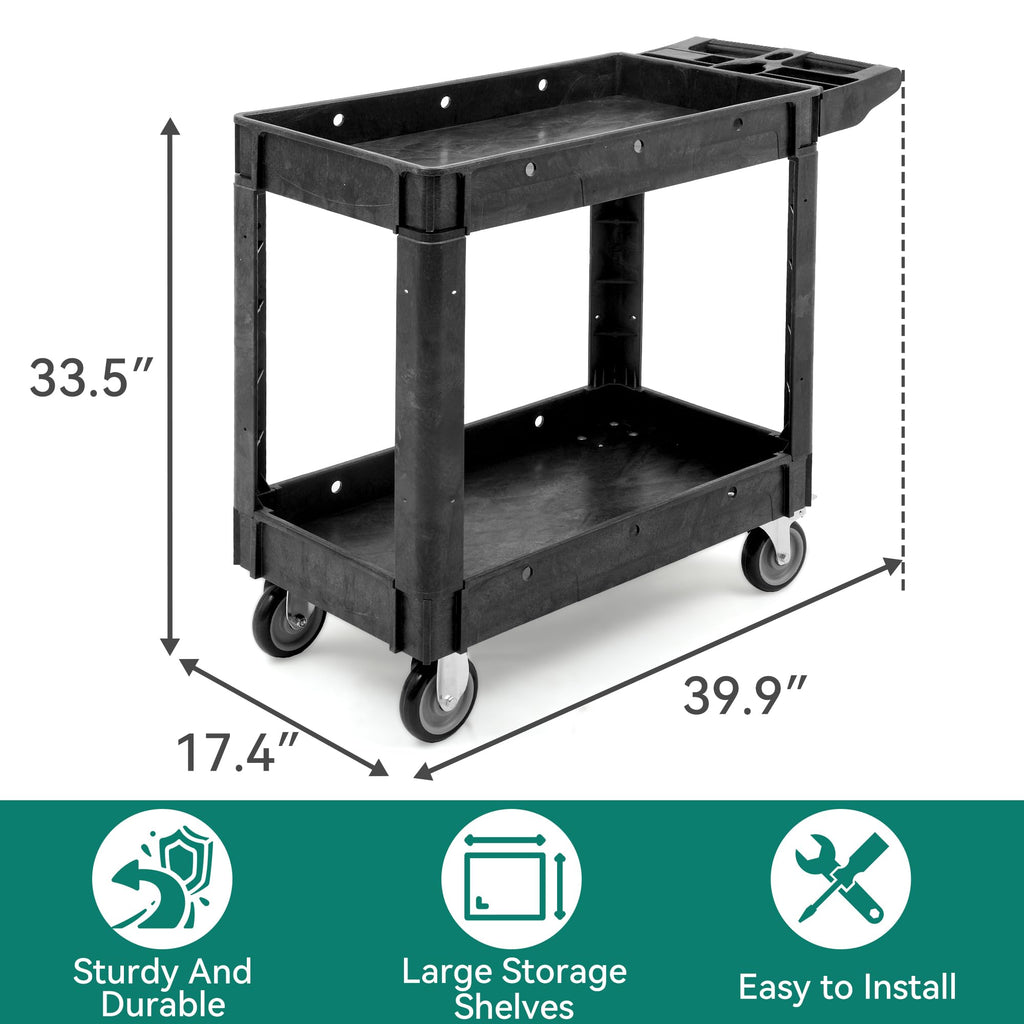 Black Utility Cart on Wheels M686