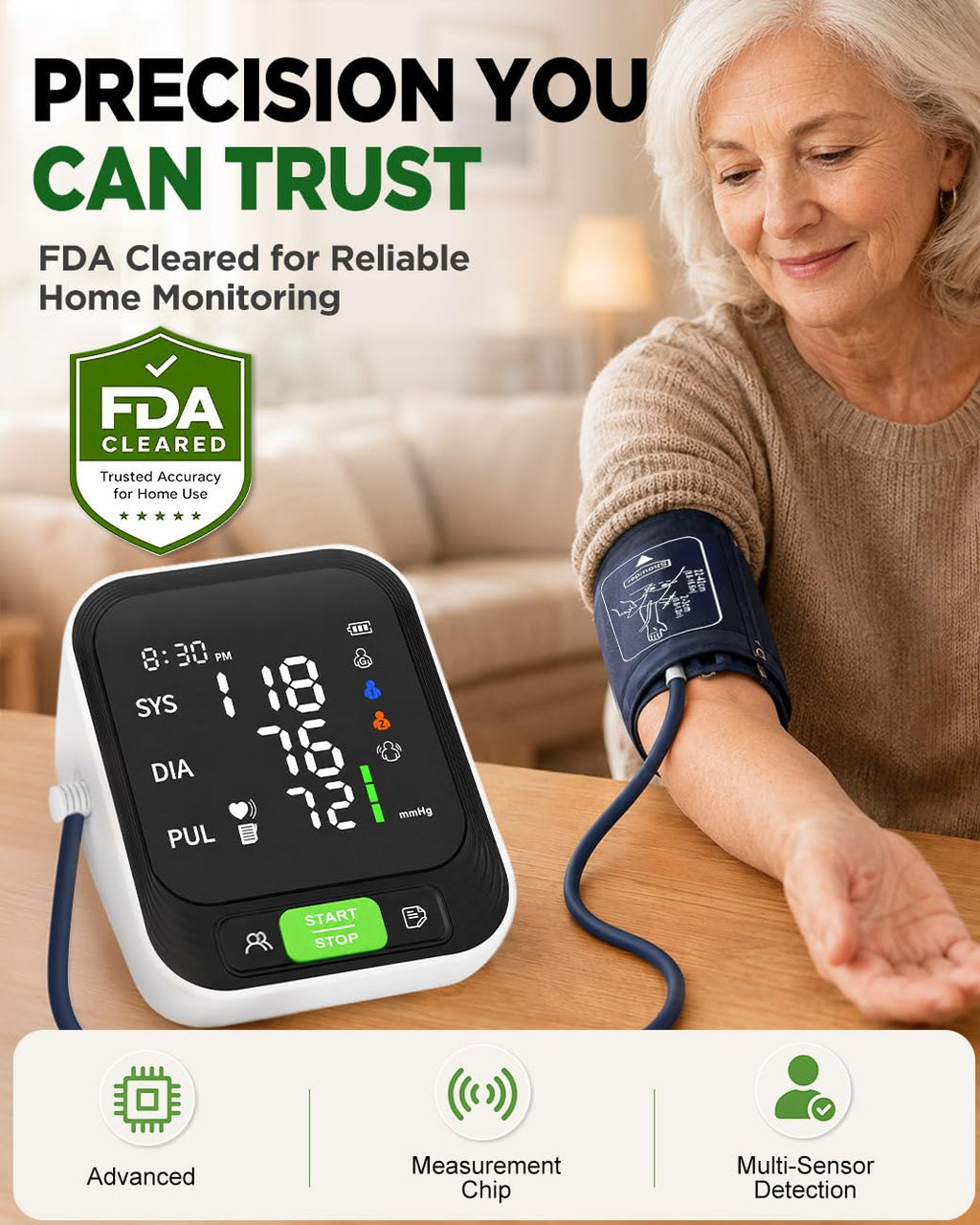Upper Arm Blood Pressure Monitor with Large Cuff G8309