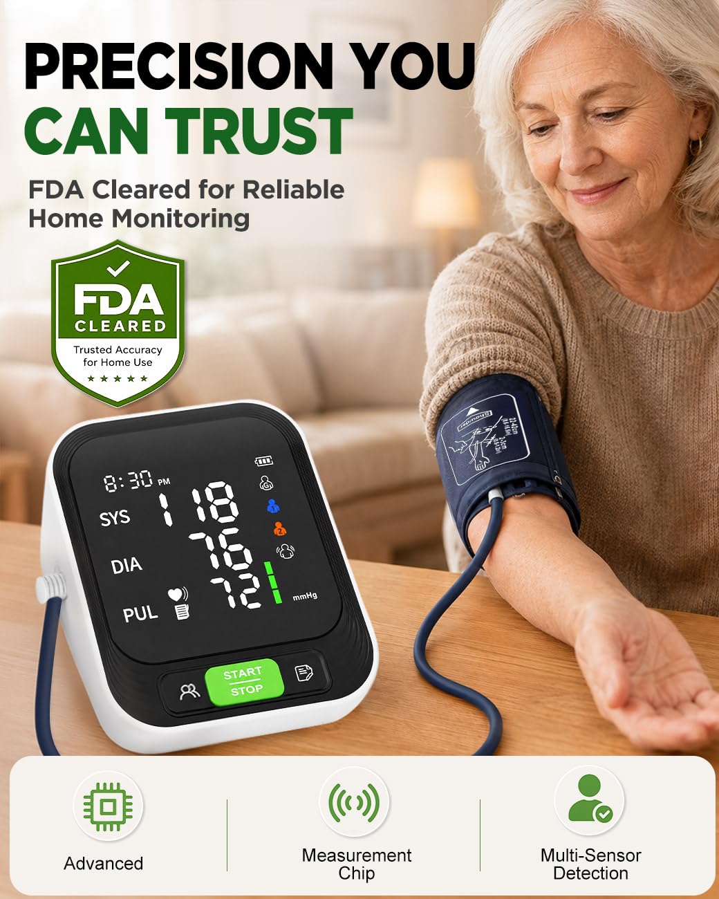 Upper Arm Blood Pressure Monitor with Large Cuff G8309