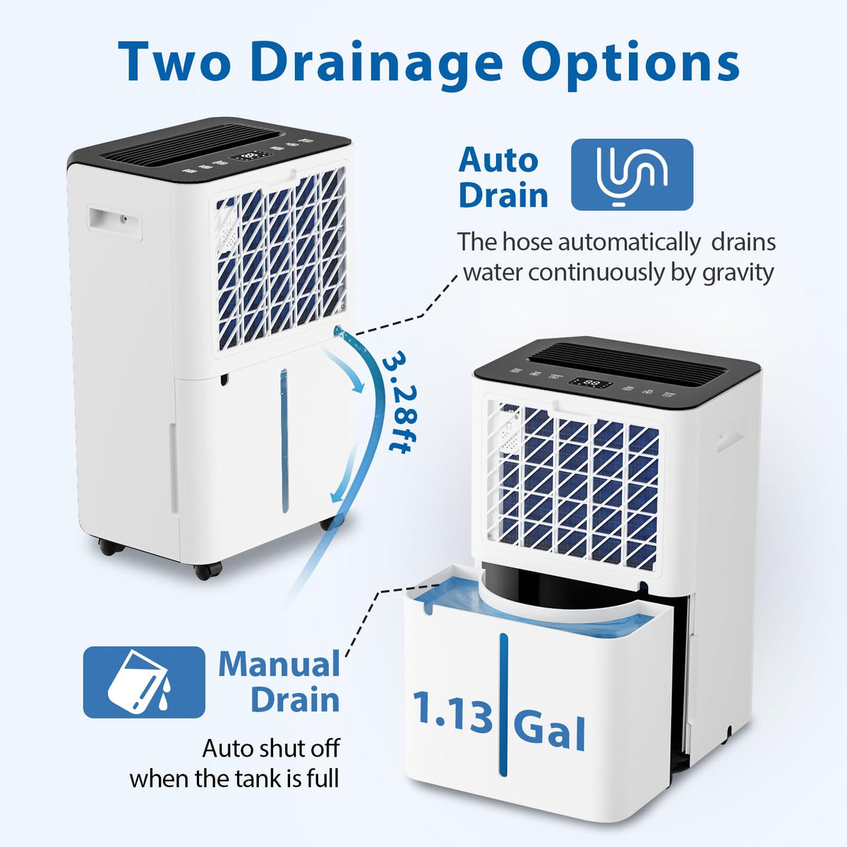 4,500 Sq. Ft. 50 Pint Dehumidifier with Auto or Manual Drainage Y67604