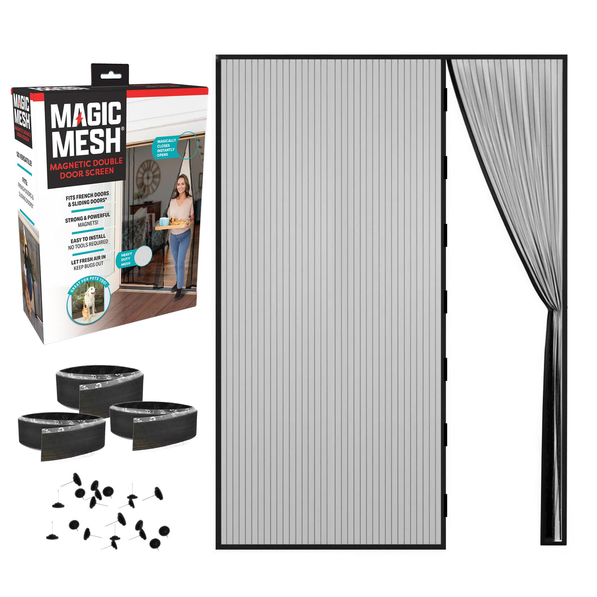 Hands Free Magnetic Screen Door 75 in x 83 in N248