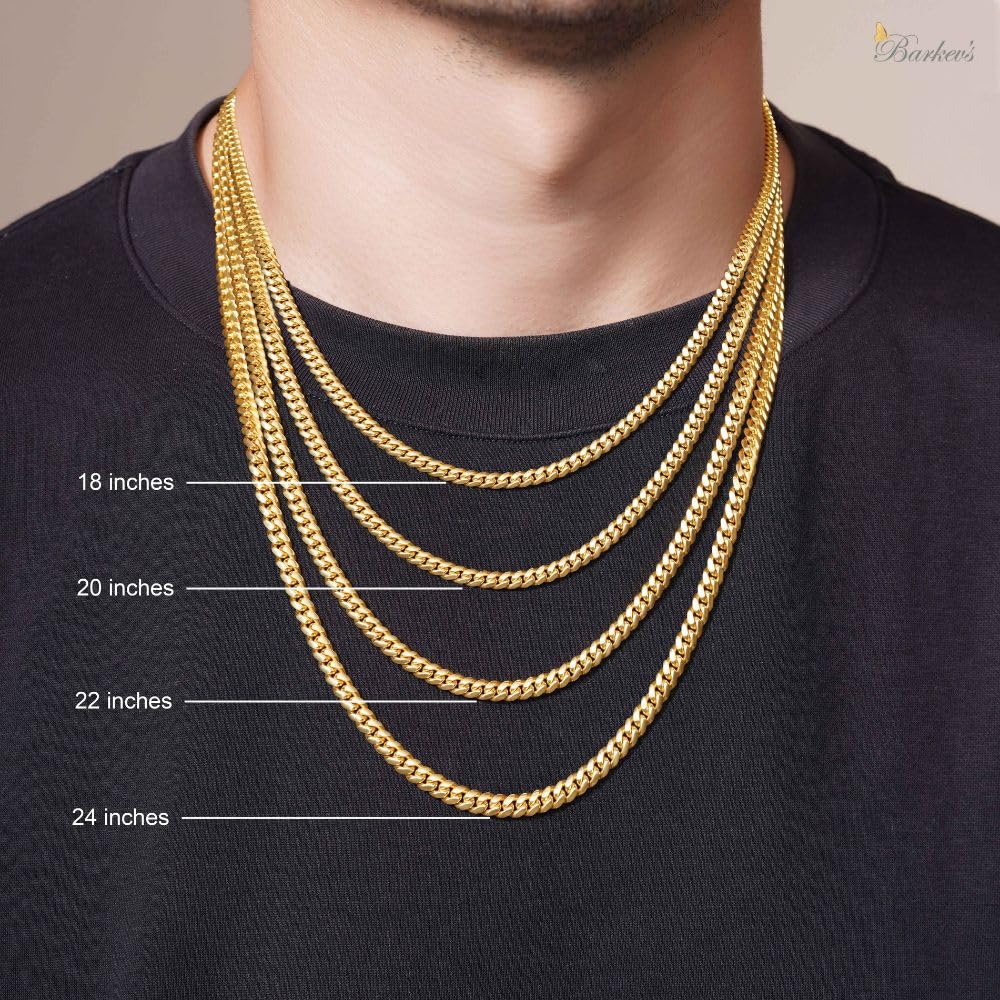 5.5mm Gold Vermeil Sterling Silver Cuban Link Chain Necklace E7020