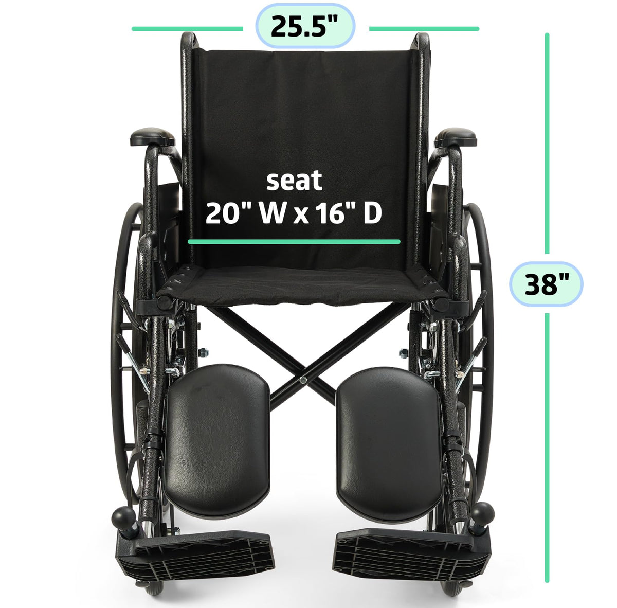 Lightweight Wheelchair with Swing-Back Desk-Length Arms and Elevating Leg Rests O994