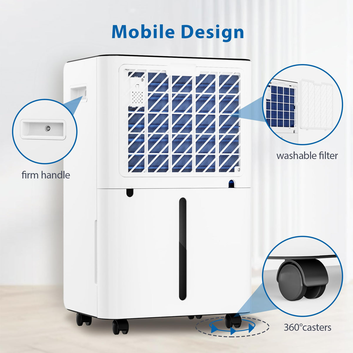 4,500 Sq. Ft. 50 Pint Dehumidifier with Auto or Manual Drainage Y67604