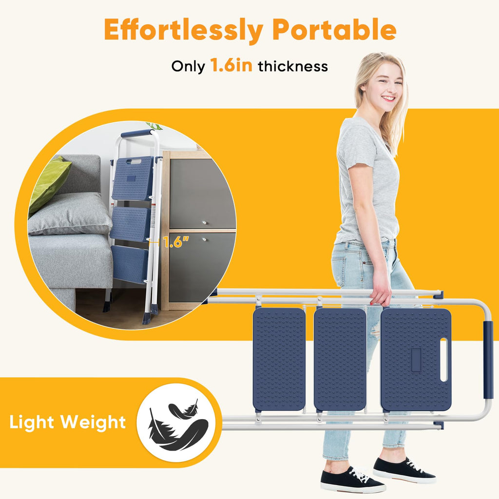 3 Step Folding Step Stool with Safety Lock B451