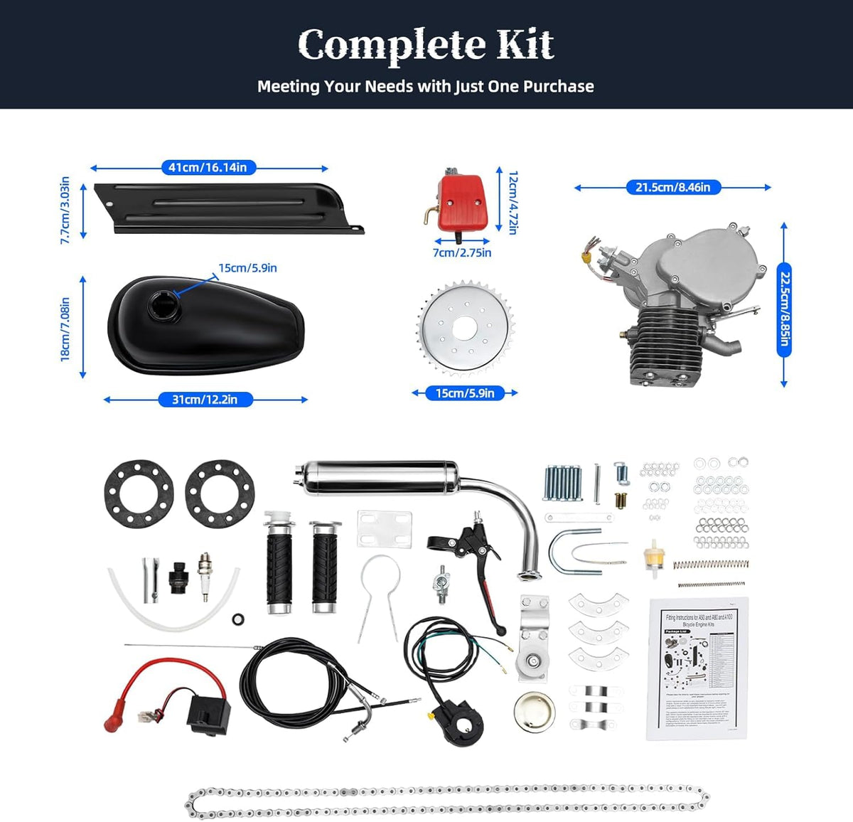 100cc 2-Stroke Bicycle Engine Kit D6541