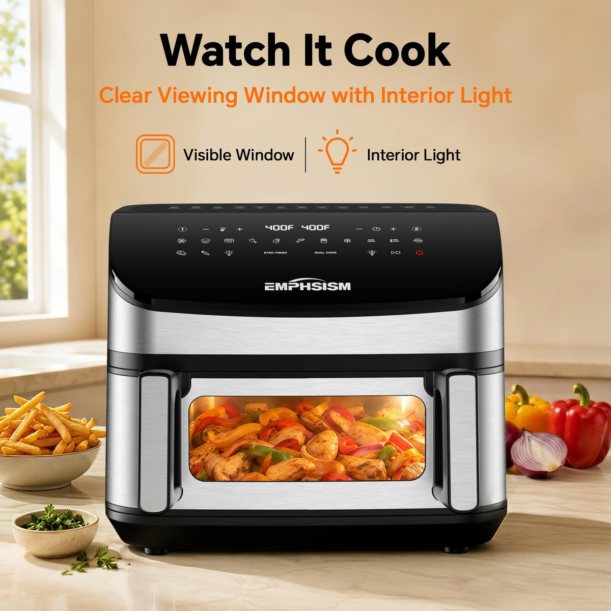 12QT Dual Zone Air Fryer with Viewing Window H865
