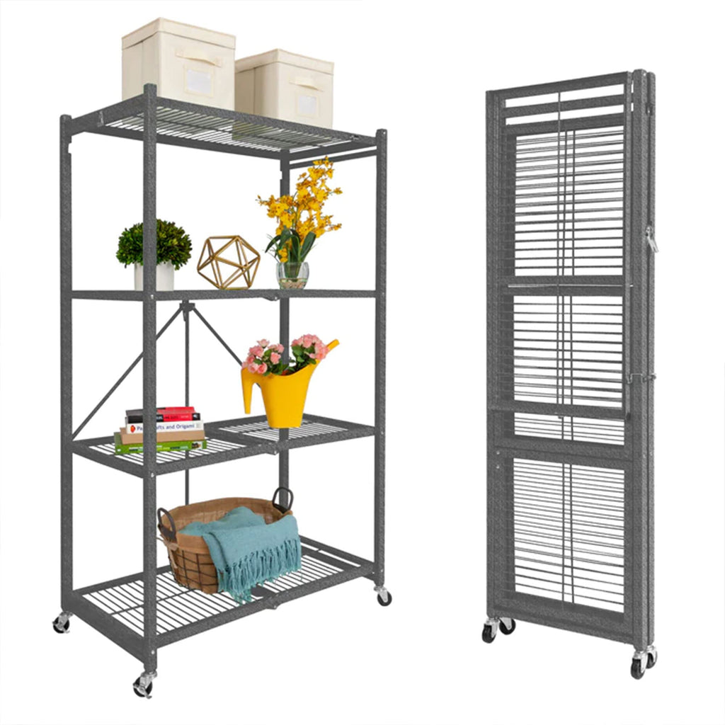 Foldable 4-Tier Heavy-Duty Steel Storage Rack R3361
