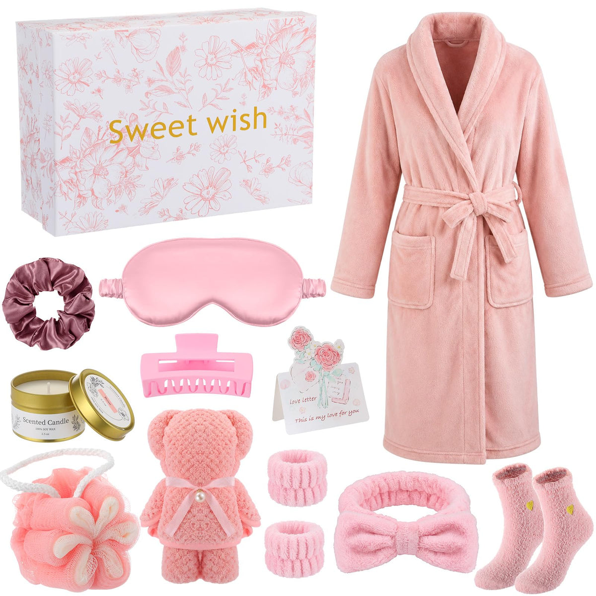 11 Pcs Pink Spa Gift Basket P86352