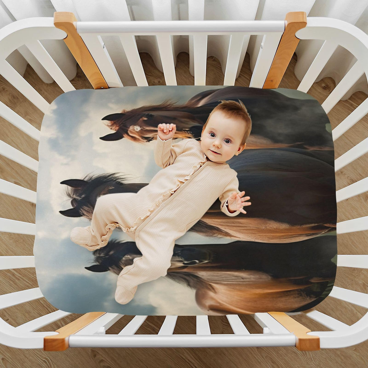 Soft Microfiber Fitted Crib Sheets for Standard Size Baby Mattress I8720