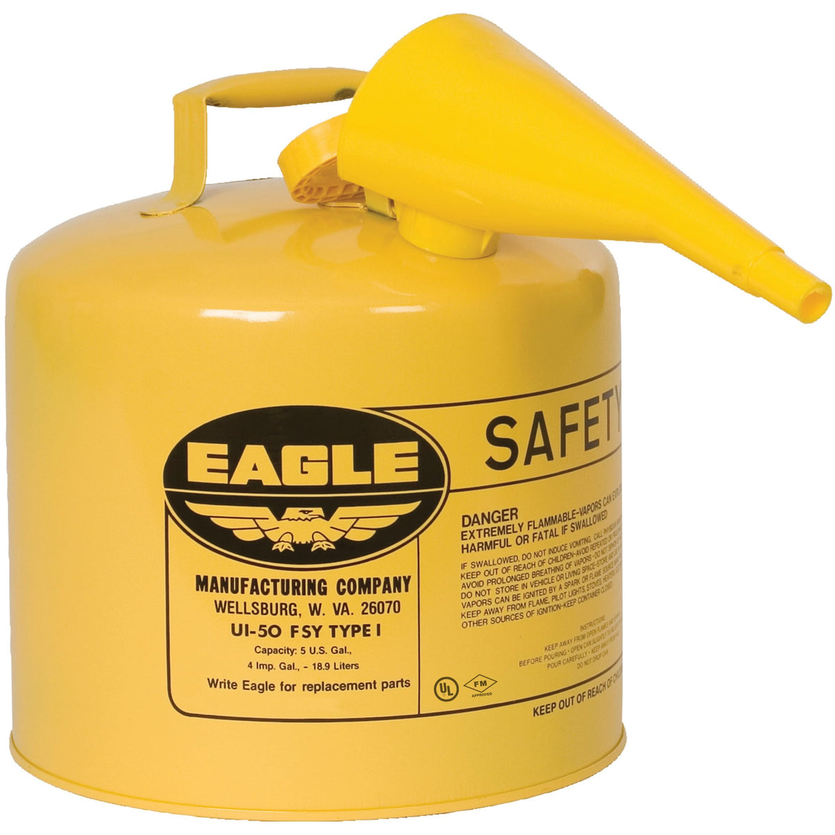 5 Gallon Type I Yellow Safety Gas Can A436102
