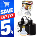 Dual Reptile Light Fixture & 100W Basking Spot Light with 26W UVA UVB Bulb Combo Pack Q8725